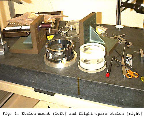 etalon mount (left) and flight spare etalon (right)